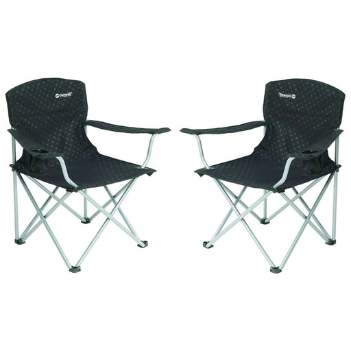 2x Outwell Catamarca Folding Chair Camping Caravan Fishing Black 2022 125kg - UK Camping And Leisure