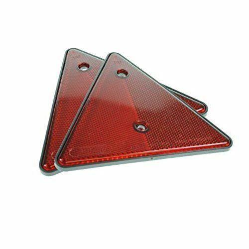 2x Triangle Red Reflectors Screw Fit Rear Pair for Trailers Caravans Gatepost UK Camping And Leisure