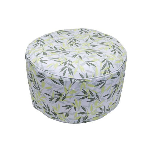 Garden Green/Grey Leaf Print Inflatable Ottoman - UK Camping And Leisure