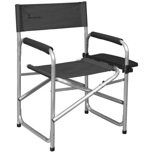 Isabella Lightweight Dark Grey Aluminium Folding Directors Chair Side Table - UK Camping And Leisure