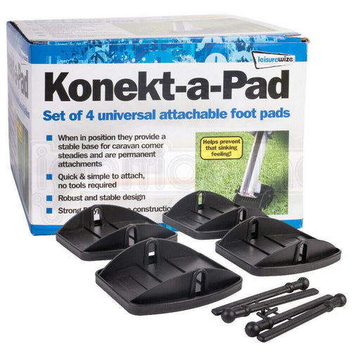 Konekt-a-Pad Jack Pads Attachable Caravan Corner Foot Leg Stable Support 4 Pack UK Camping And Leisure