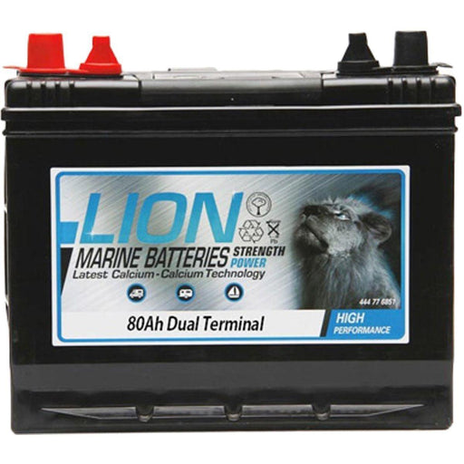 Lion Leisure Sealed  Leisure Marine Battery 80Ah Twin Terminals (DC24MF) UK Camping And Leisure