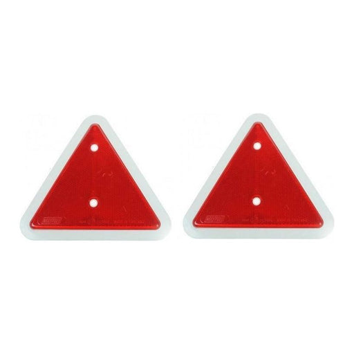 2 x Red Triangle Reflector Screw Fit Lorry Trailer Caravan Horsebox Maypole Mp18B - UK Camping And Leisure