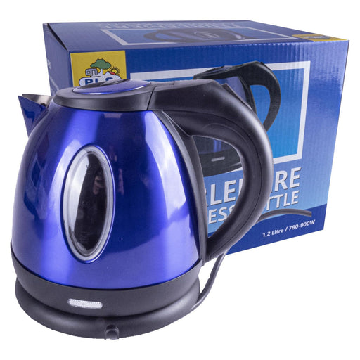 Metallic Blue Low Power 1.2L 750W Cordless Kettle UK Camping And Leisure
