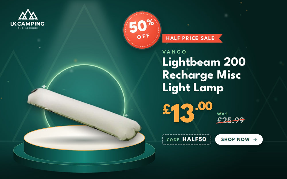 Vango Lightbeam 200 Recharge Misc Light Lamp: 50% off, now £13.00, was £25.99, half price promo code HALF50 automatically applied