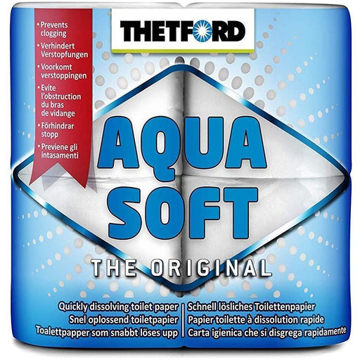 Thetford Aqua Soft Toilet Tissue Paper 4 x Rolls Motorhome Waste - UK Camping And Leisure