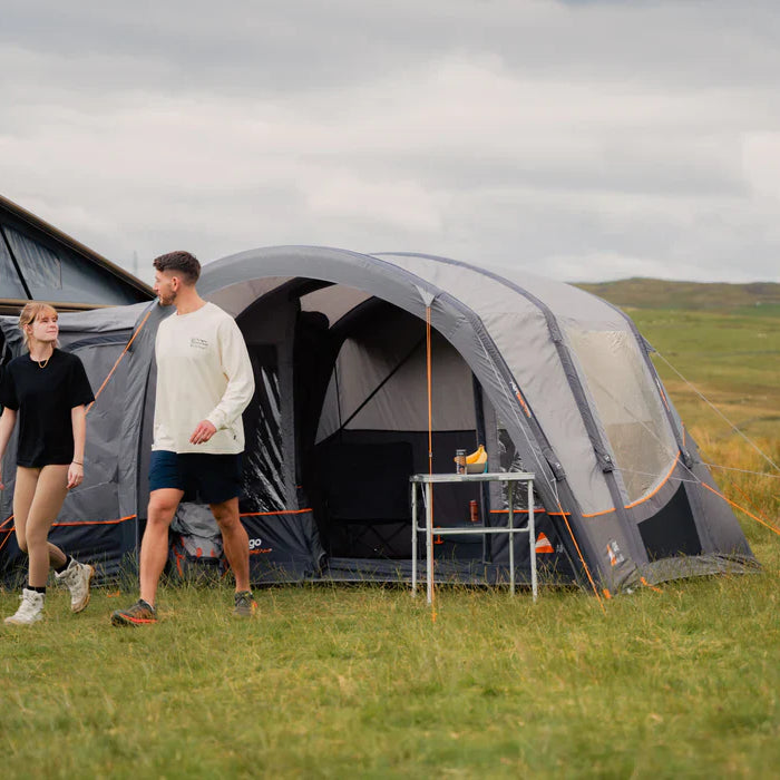 Vango Cove III air inflatable drive-away awning attached to a campervan