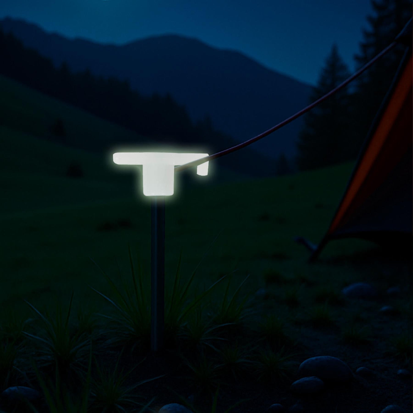 Glow in the Dark Tent Pegs - pegs, mallets, footprints and repair items