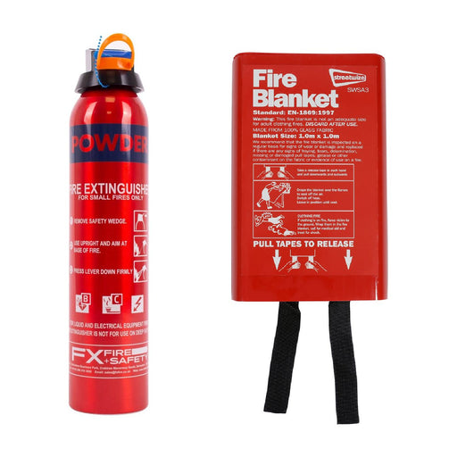 0.6kg BC Dry Power Fire Extinguisher & Blanket Caravan Boat Home Fireblitz - UK Camping And Leisure