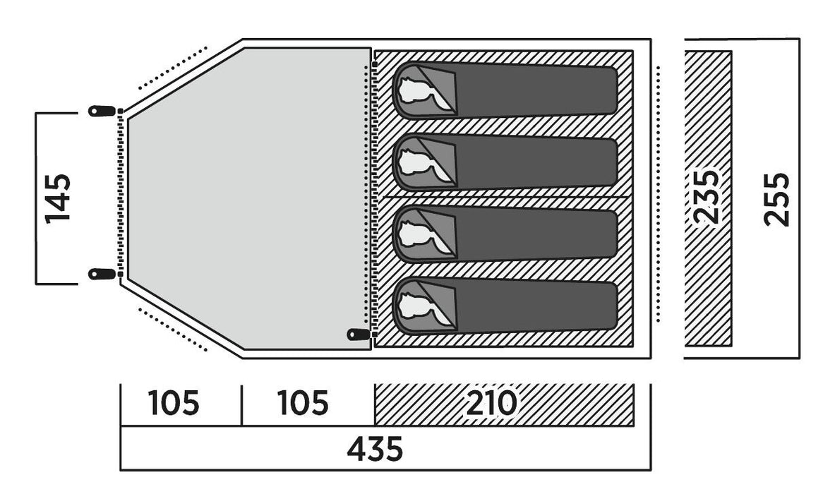 Easy Camp Hidra 4 Pole Tent Green 4 Person Easy Camp - UK Camping And Leisure