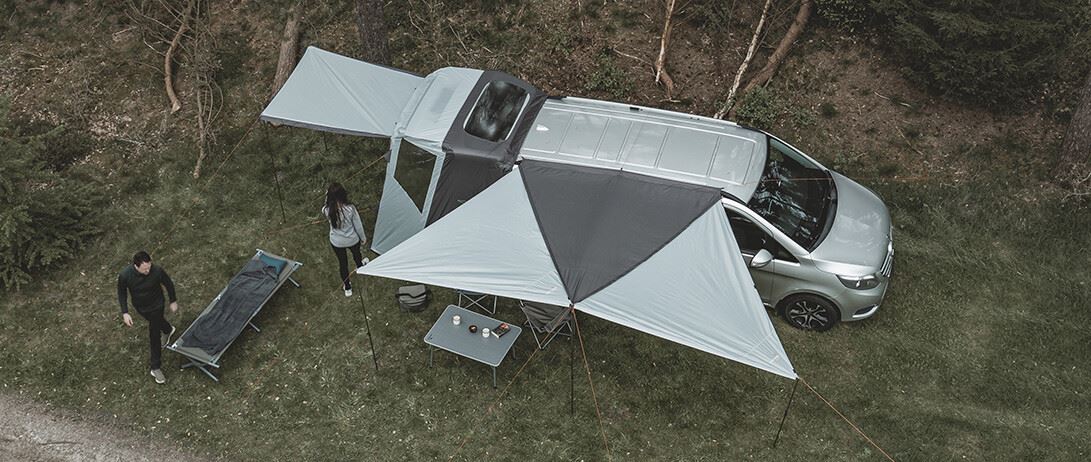 Easy Camp Lom Tri Campervan Canopy Grey Sun Shade Easy Camp - UK Camping And Leisure
