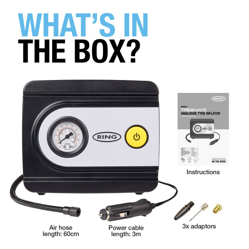 Ring RAC611 TYREinflate 10 Analogue Tyre Inflator