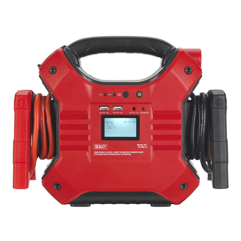 Sealey Jump Starter Power Pack LiFePo4 12/24V 1200/600 Peak Amps SL32S Sealey - UK Camping And Leisure