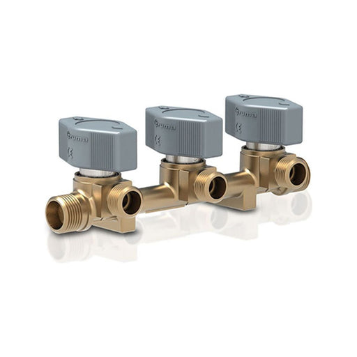 Truma Gas Manifold Valve 3 Way Brass Olives & Nuts Caravan/Motorhome Truma - UK Camping And Leisure