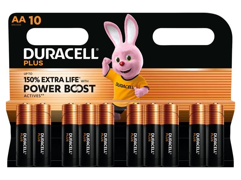 Duracell AA Cell Plus with Power Boost Batteries (Pack 10) Duracell - UK Camping And Leisure