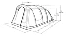 Outwell Rockwell 6 Pole Tent Blue 6 Person Outwell - UK Camping And Leisure