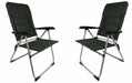 2x Royal Folding Ambassador Grey Reclining Aluminium Padded Camping Chair R735 Royal - UK Camping And Leisure