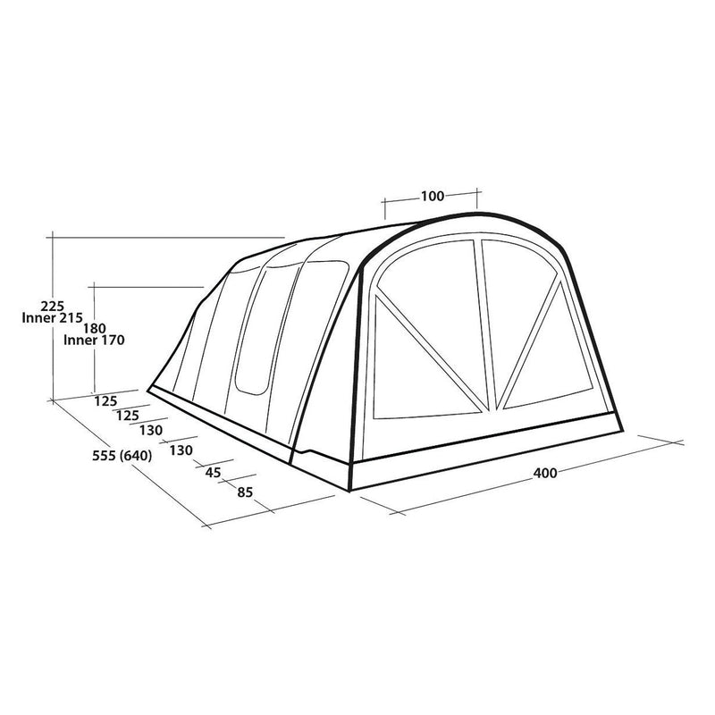 Outwell Alabama 6 Air TC 6 Berth Five Room Tunnel Tent - View 15