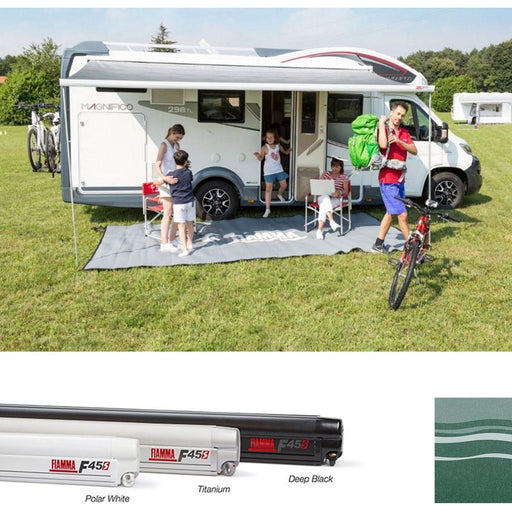 Fiamma Polar White F45S 350 Awning Evergreen Fabric Fiamma - UK Camping And Leisure