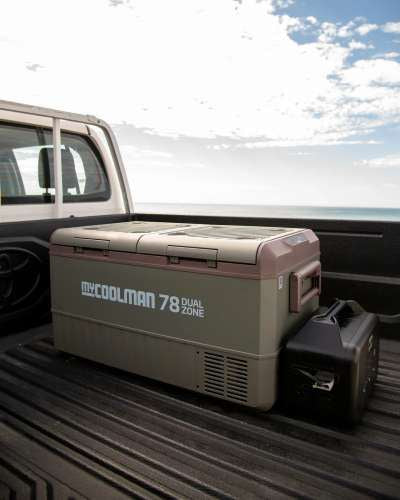 myCOOLMAN 78L Icebox Large Heavy-Duty Hard Cooler with Drain Plug, Tie-Down Points & Bottle Opener