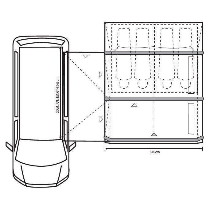 Outdoor Revolution Movelite  T3E  PC Driveaway Air Awning Midline(220cm-255cm) Outdoor Revolution - UK Camping And Leisure