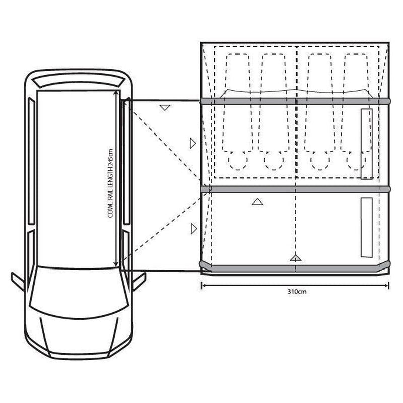 Outdoor Revolution Movelite T3E PC Driveaway Air Awning Midline(220cm-255cm) Outdoor Revolution - UK Camping And Leisure