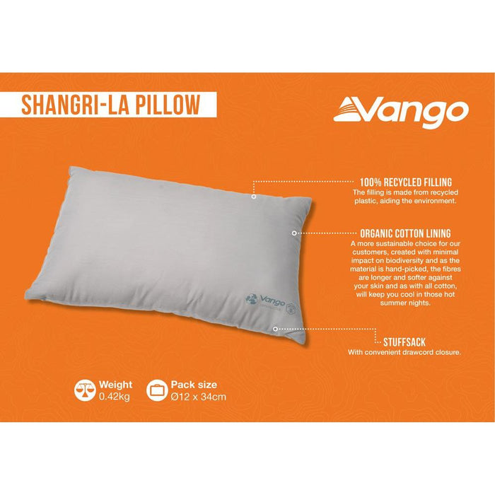 Vango Shangri-La Pillow - Luxury Organic Cotton Camping Pillow Vango - UK Camping And Leisure