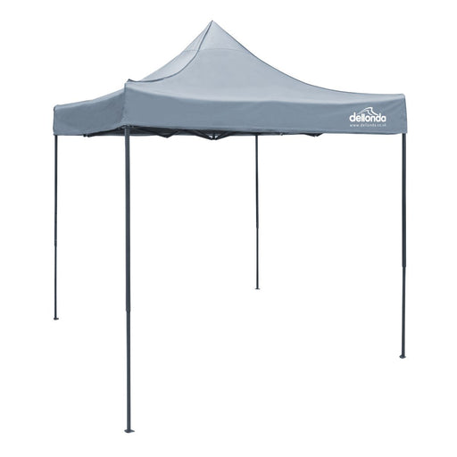 Dellonda 2x2m Pop-Up Gazebo Heavy Duty  Carry Bag Rope Stakes & Weight Grey Dellonda - UK Camping And Leisure