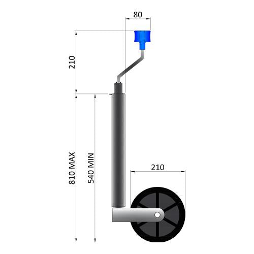 Maypole MP9757 48mm 200kg Caravan Jockey Wheel Medium Duty Maypole - UK Camping And Leisure