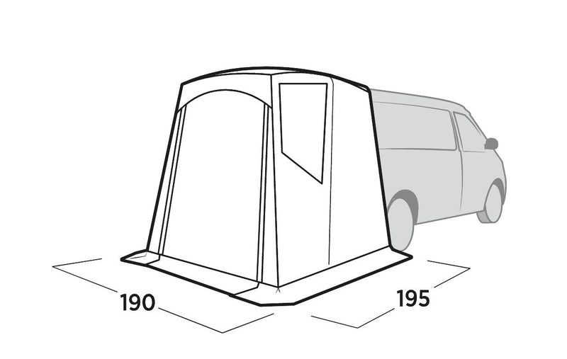 Easy Camp Krossbu Tailgate Awning Grey | VW T5, campervan, VW T6, lightweight