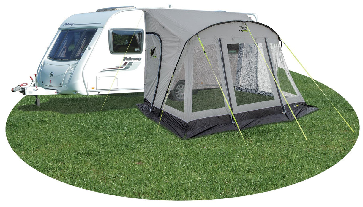 Quest Falcon Pro 390 Poled Porch Caravan Awning Grey Quest Leisure - UK Camping And Leisure