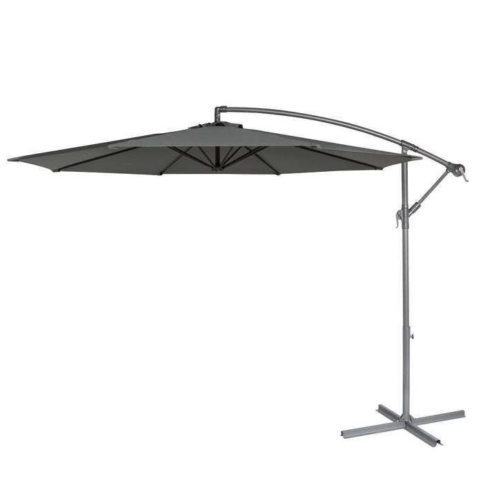 Dellonda Banana Parasol with Cover 3m - Grey DG264 Dellonda - UK Camping And Leisure