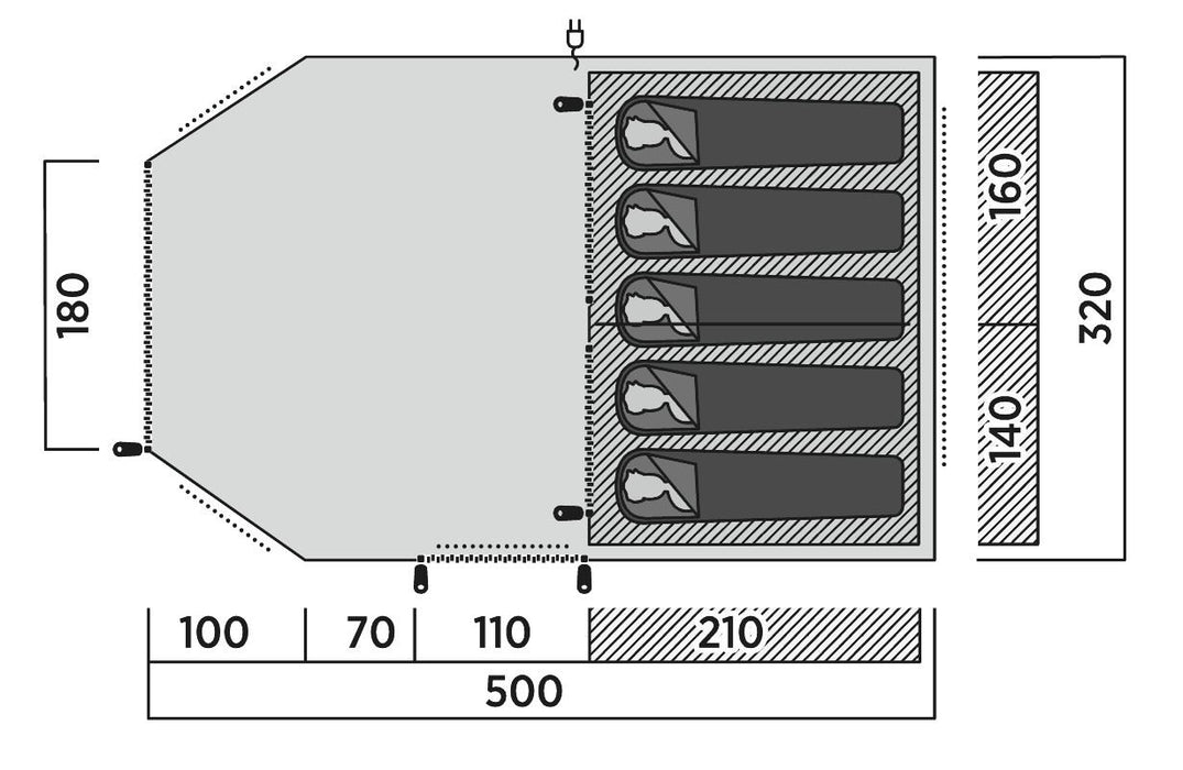 Easy Camp Hamra 5 Pole Tent Blue 5 Person Easy Camp - UK Camping And Leisure