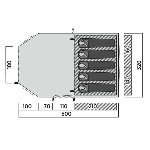 Easy Camp Hamra 5 Pole Tent Blue 5 Person Easy Camp - UK Camping And Leisure