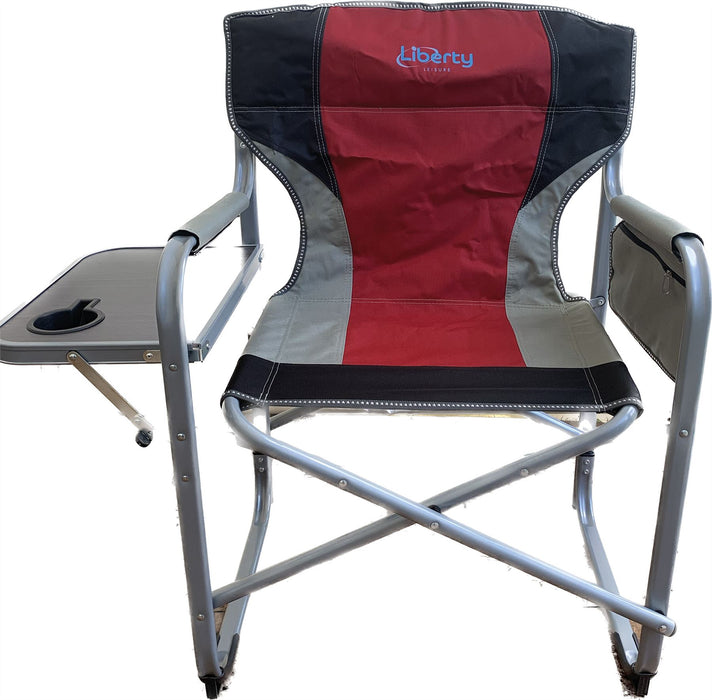 Liberty Red Directors Chair with Side Table Camping Caravan Liberty - UK Camping And Leisure