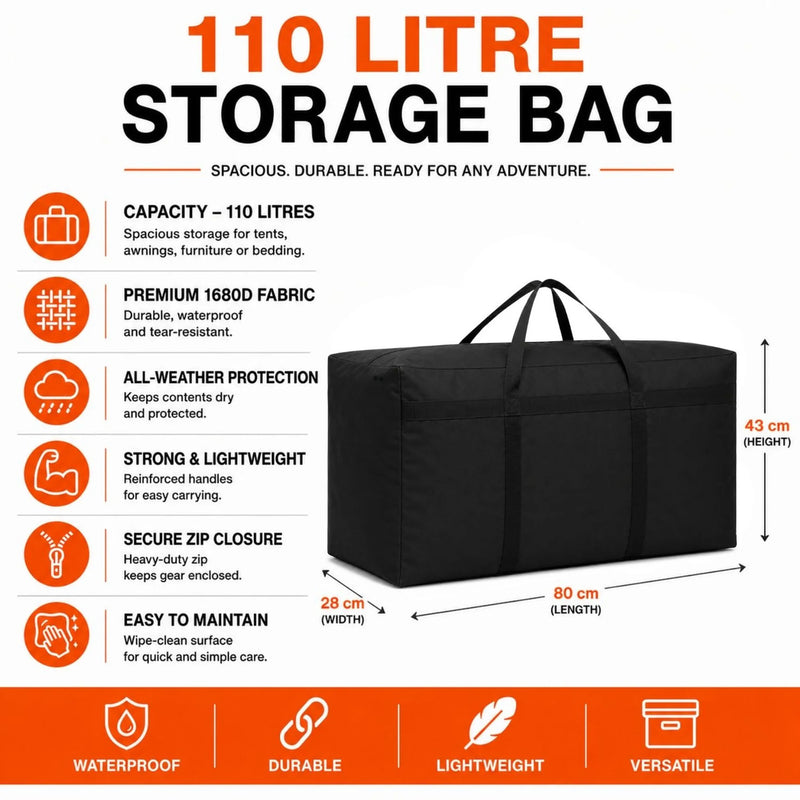 Olpro Large Waterproof Storage Bag 110 Litre Heavy-Duty