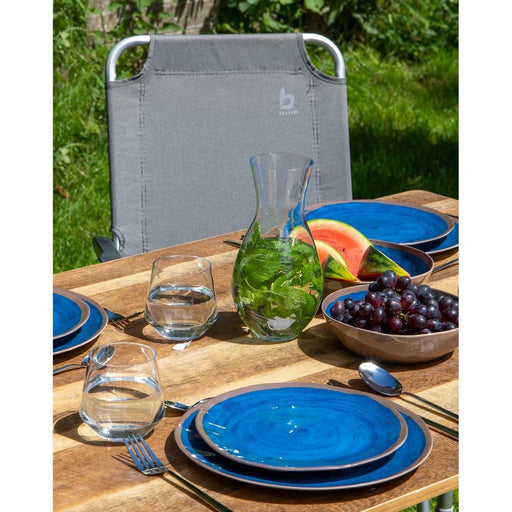 Bo-Camp Tableware Halo Melamine 12 Pieces Blue Bo-Camp - UK Camping And Leisure