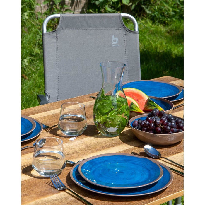 Bo-Camp Tableware Halo Melamine 12 Pieces Blue Bo-Camp - UK Camping And Leisure