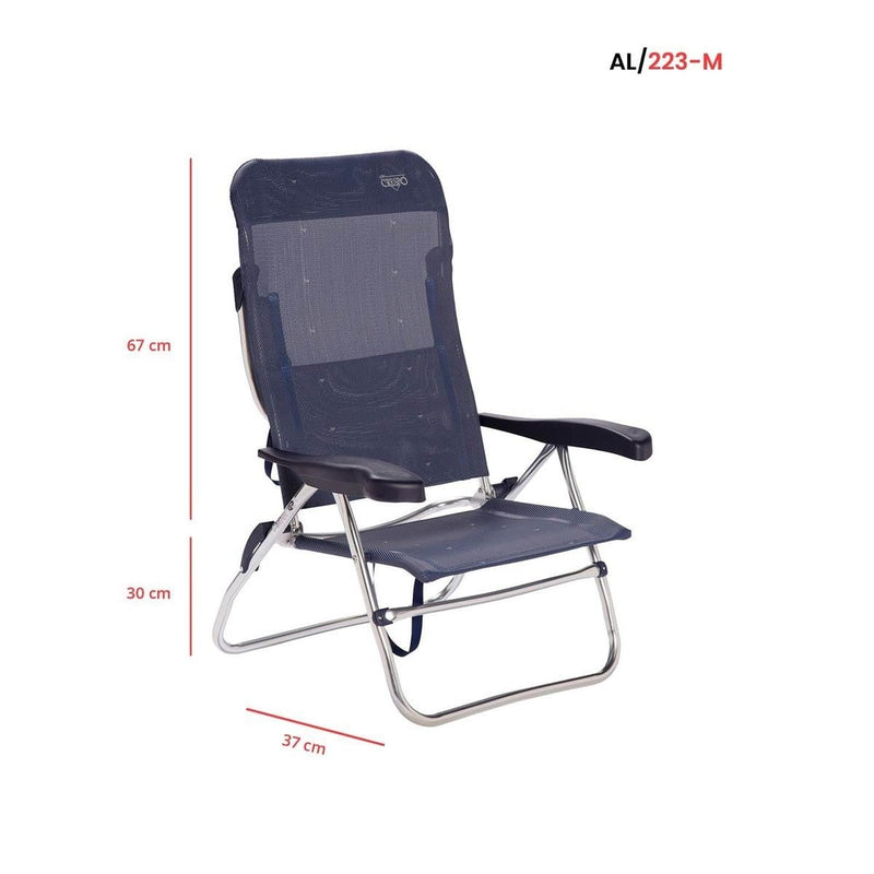 Crespo Beach Chair AL/223 Dark Blue Crespo - UK Camping And Leisure