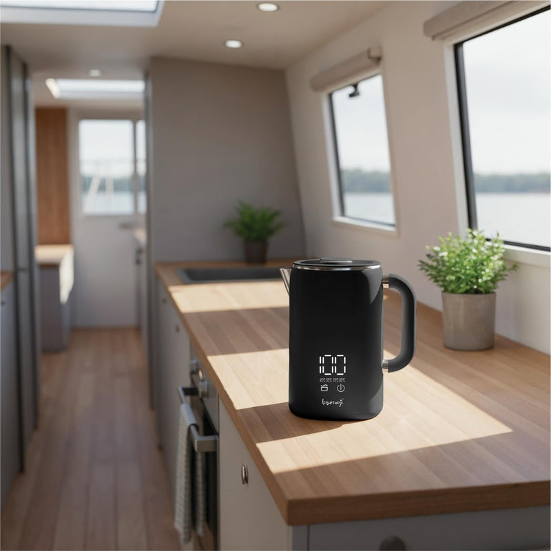 Leisurewize Caravan Camping Sleek LED Display Kettle 1.7L Black - View 4