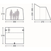 Kampa Waypoint Mid Drive Away Awning Campervan Awning 230-265cm - View 8