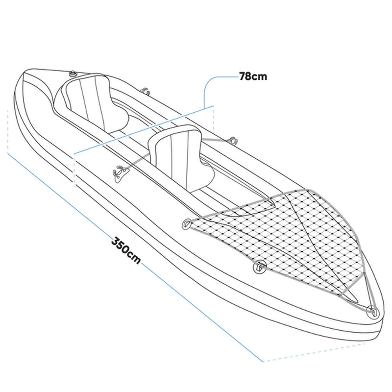 Dellonda Inflatable 2-Person Kayak/Canoe Set with Pump, Carry Bag & 2 Oars Dellonda - UK Camping And Leisure