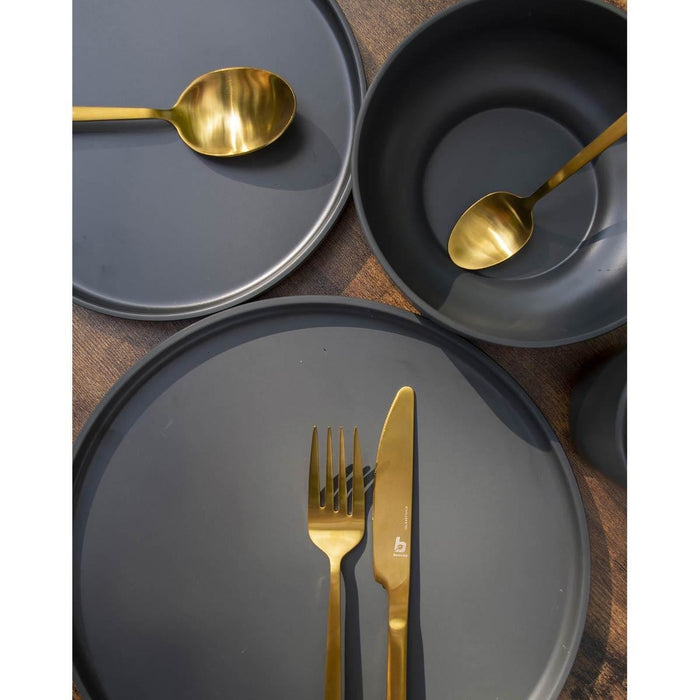 Bo-Camp Industrial Collection Tableware Patom 16 Pieces Anth Bo-Camp - UK Camping And Leisure