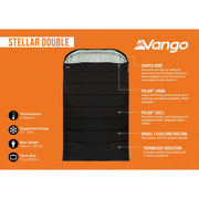 Vango Stellar Double Sleeping Bag Black - View 6