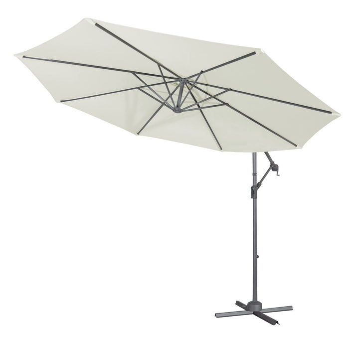 Dellonda Banana Parasol with Cover 3m - Cream DG265 Dellonda - UK Camping And Leisure