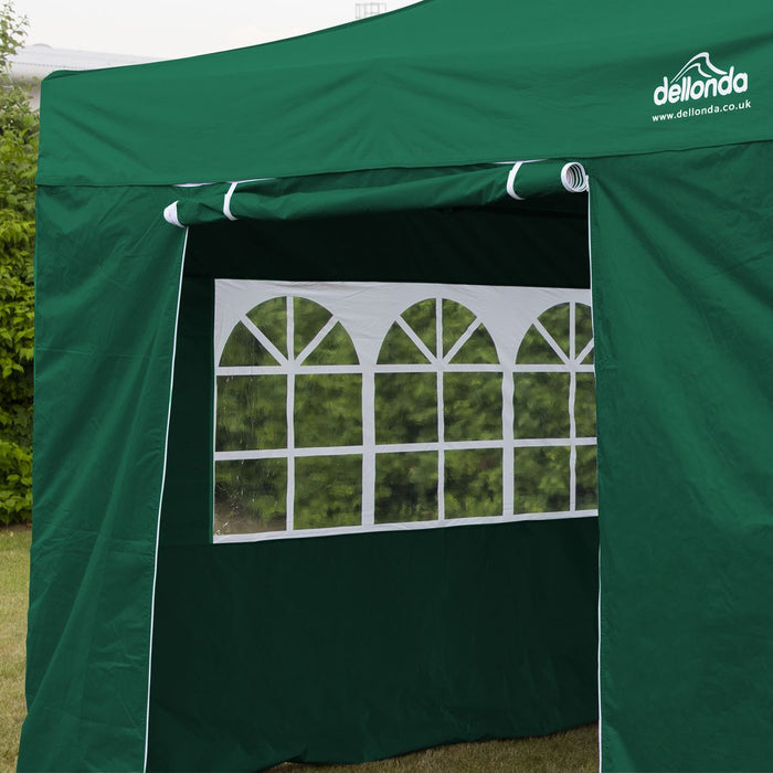 Dellonda 2x2m Pop-Up Gazebo & Side Walls Water Resistant Fabrics - Green Dellonda - UK Camping And Leisure