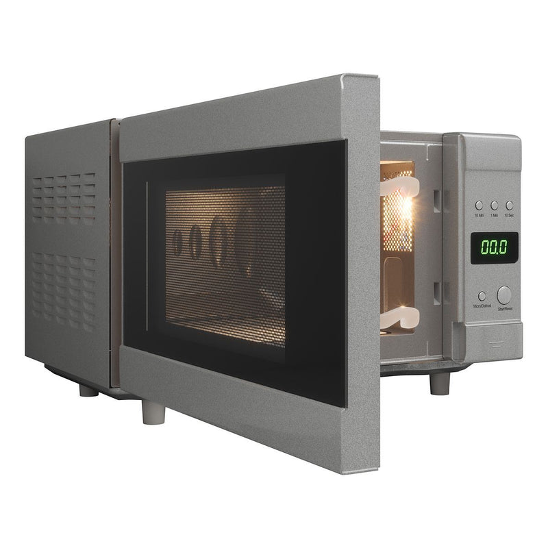 Flatbed Microwave in Silver Without Rotating Plate (230V, 700W, 20L) Nova - UK Camping And Leisure