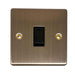 Round Edge Single 2 Way Switch Brushed Steel Finish and Black Inserts AG - UK Camping And Leisure