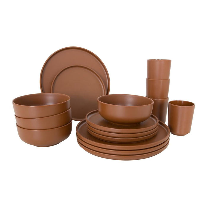 Bo-Camp Industrial Collection Tableware Patom 16 Pieces Terra Bo-Camp - UK Camping And Leisure