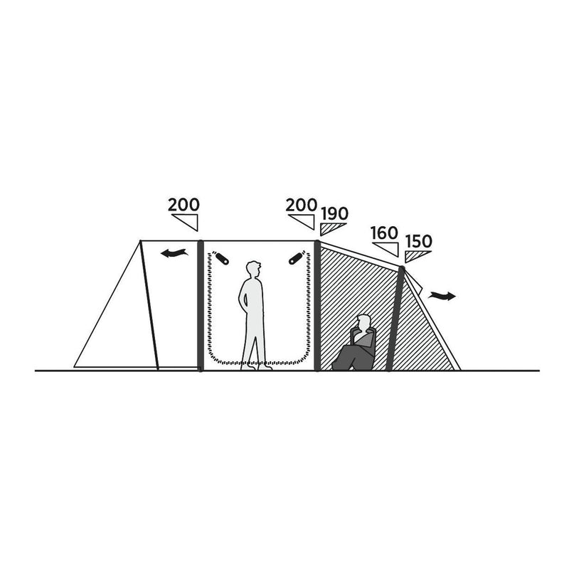 Easy Camp Kullen 6 Air Inflatable Family Large Tunnel Tent 6 Berth (3 Bedroom) - View 16